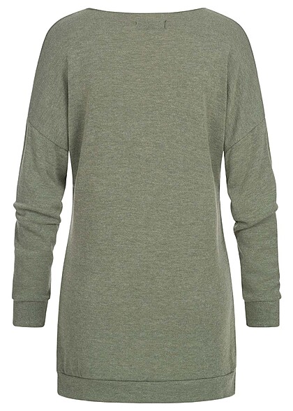 Cloud5ive Dames Oversized trui met V-hals groen