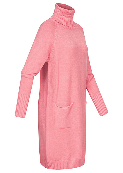 Seventyseven Lifestyle Women Turtleneck jurk met 2 zakken roze