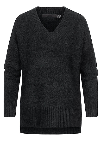 Vero Moda Dames Oversized Pullover met V-hals zwart - Art.-Nr.: 22110026