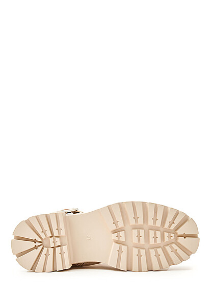 Seventyseven Lifestyle Dames Veterschoenen met rits en gesp beige