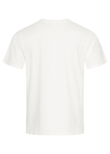 Seventyseven Lifestyle Heren T-shirt met zigzag print wit zwart bruin