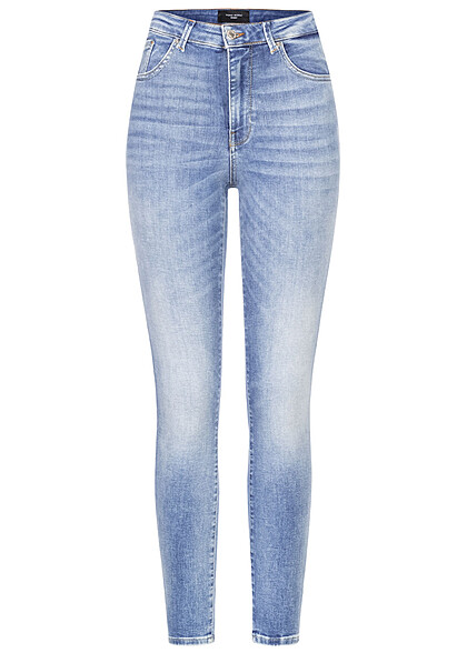 Vero Moda Dames Skinny Fit Jeans Broek met 5 zakken en gewassen look lichtblauw