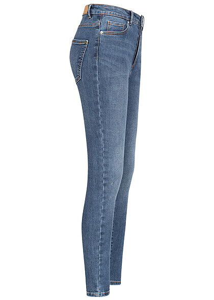 Vero Moda Dames Skinny Fit Jeans Broek met 5 zakken en gewassen look middenblauw