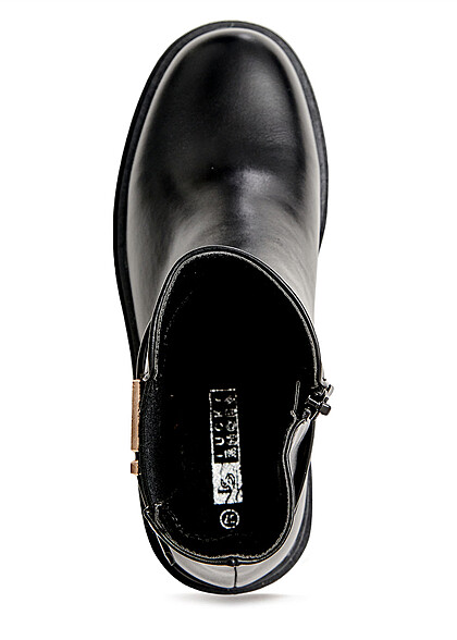 Seventyseven Lifestyle Damen Schuhe Boots mit seitl. Zipper und Schnalle schwarz