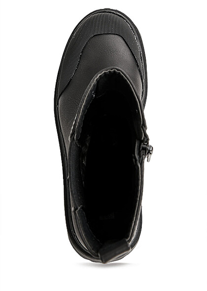 Seventyseven Lifestyle Damen Schuh Stiefel Ribbed Details mit seitl. Zipper schwarz
