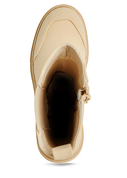 Seventyseven Lifestyle Damen Schuh Stiefel Ribbed Details mit seitl. Zipper beige