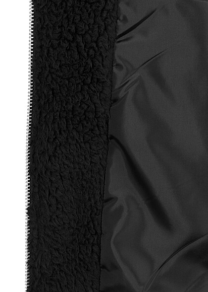 Urban Classics Damen Sherpa Jacke mit Zipper und 2-Pockets schwarz