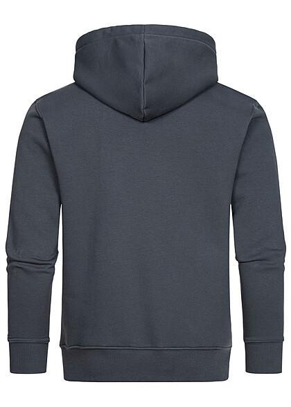 Alpha Industries Herren Basic Hoodie mit Kapuze Logo Print u. Kngurutasche navy blau