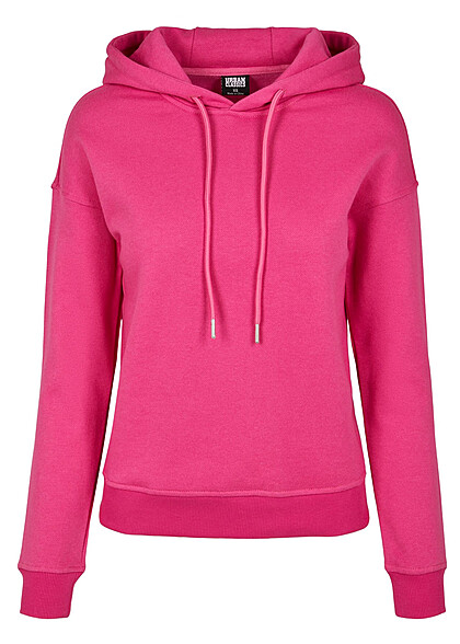 Urban Classics Dames basic hoodie met trekkoord roze