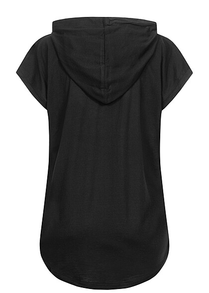 Urban Classics Dames Korte mouwen T-shirt Hoodie zwart