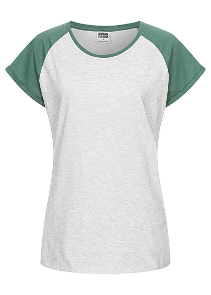 Urban Classics Dames Basic T-shirt lichtgrijs groen - Art.-Nr.: 23010097