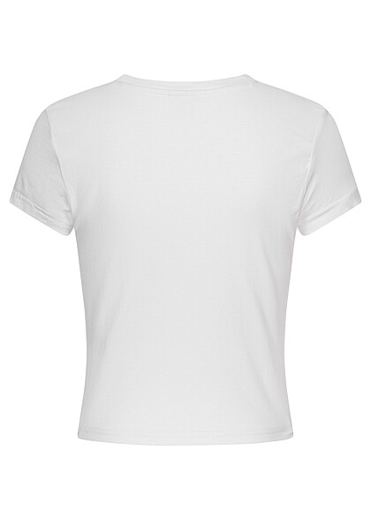 Urban Classics Dames Cropped Basic T-shirt met ronde hals wit