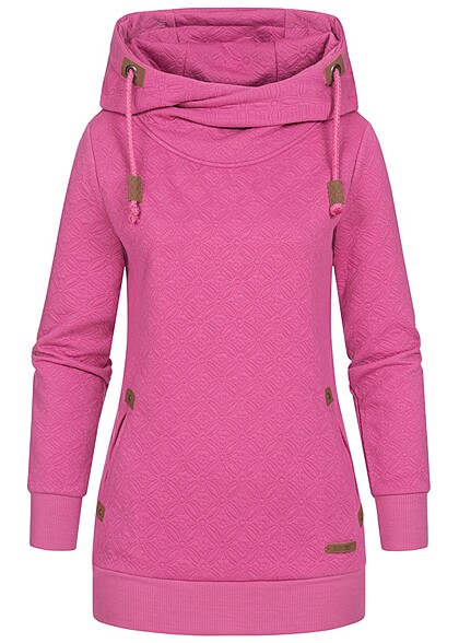 Hailys Dames hoodie met 2 zakken en structuurmateriaal roza