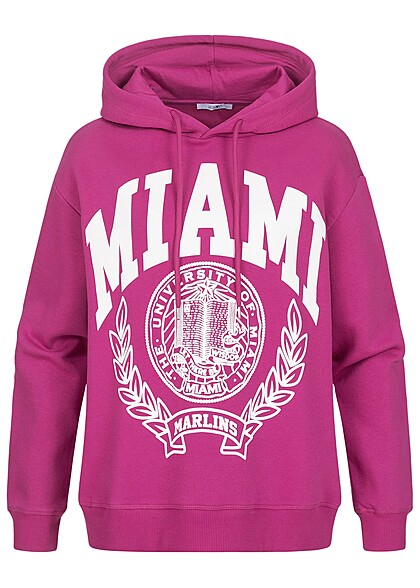 Hailys Dames oversized hoodie met Miami opdruk roze