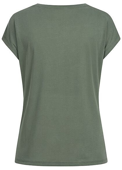 VILA Dames NOOS Tencel Modal V-Hals T-shirt groen