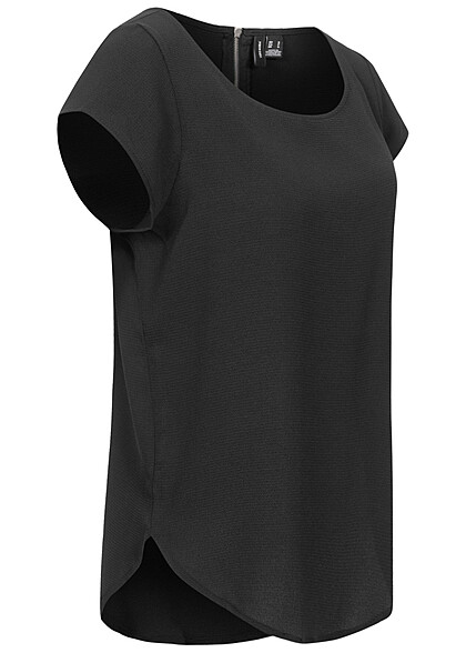 Vero Moda Dames T-shirt met rits aan de achterzijde zwart
