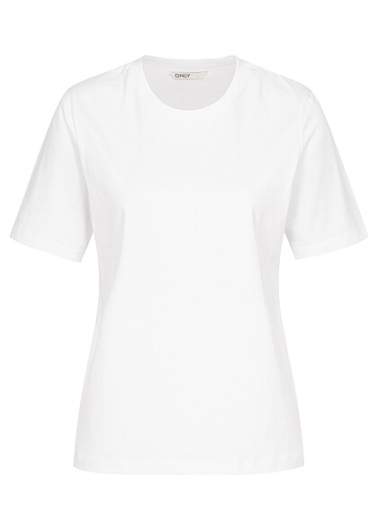 ONLY Dames Basic T-shirt met ronde hals wit - Art.-Nr.: 23020049