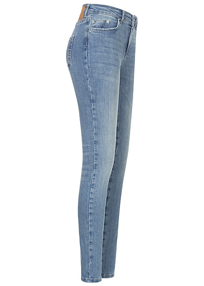 Pieces Dames Skinny Fit Jeans Broek met 5 zakken lichtgrijs