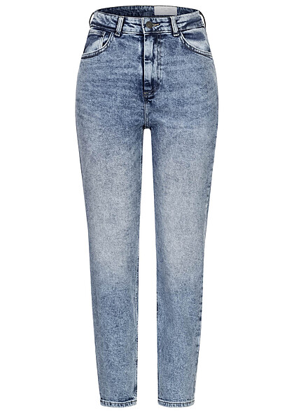 Noisy May Dames Jeans Broek straight fit hoge taille lichtblauw denim - Art.-Nr.: 23020074