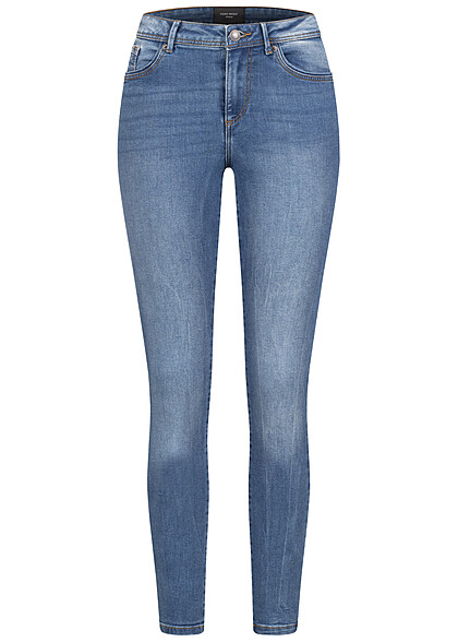 Vero Moda Damen NOOS Jeans Hose Skinny Fit mit 5-Pockets medium blau denim - Art.-Nr.: 23020223