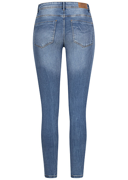 Vero Moda Damen NOOS Jeans Hose Skinny Fit mit 5-Pockets medium blau denim