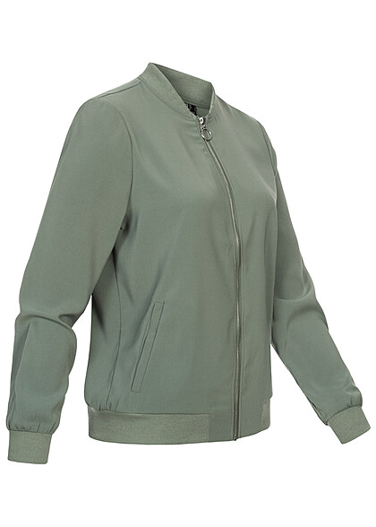Vero Moda Damen NOOS Bomber Jacke mit Zipper und 2-Pockets laurel wreath grn