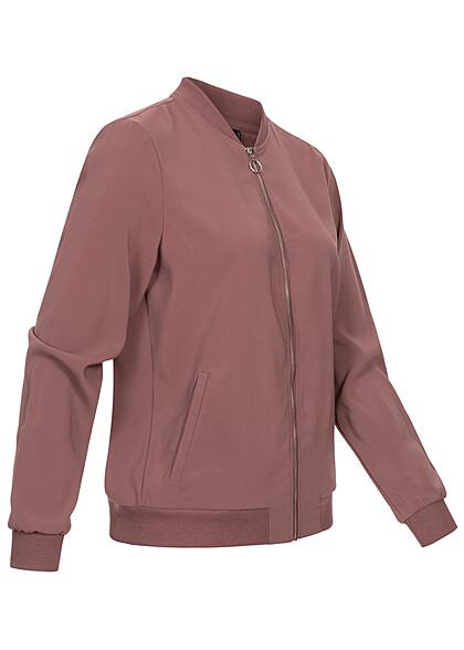 Vero Moda Damen NOOS Bomber Jacke mit Zipper und 2-Pockets rose braun