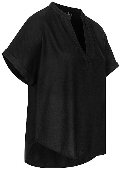 Vero Moda Dames NOOS V-hals T-shirt met wijde mouwen zwart