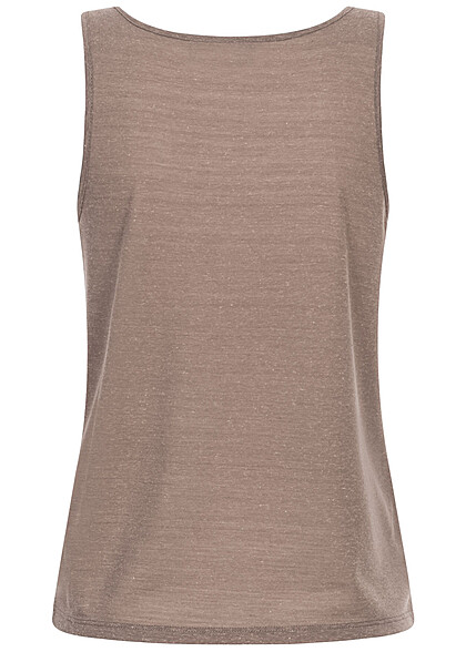 VILA Dames NOOS Basic Tanktop met ronde hals bruin