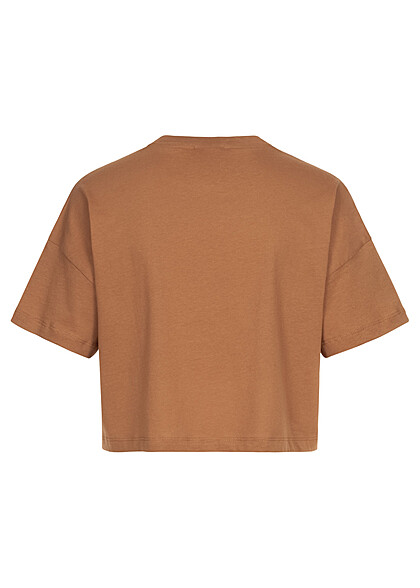 Noisy May Damen NOOS T-Shirt Top Oversized-Look Rundhals chipmunk braun