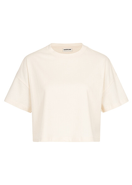 Noisy May Damen NOOS T-Shirt Top Oversized-Look Rundhals eggnog natural