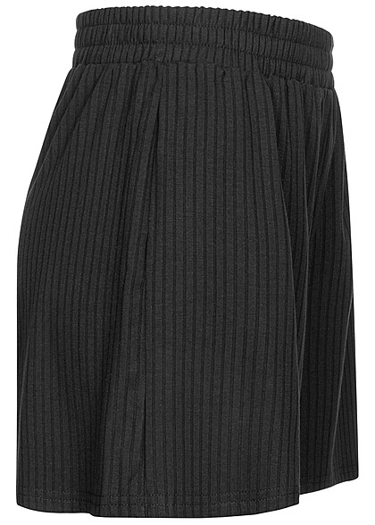 Pieces Dames NOOS Korte broek met elastische tailleband en structuurstof zwart