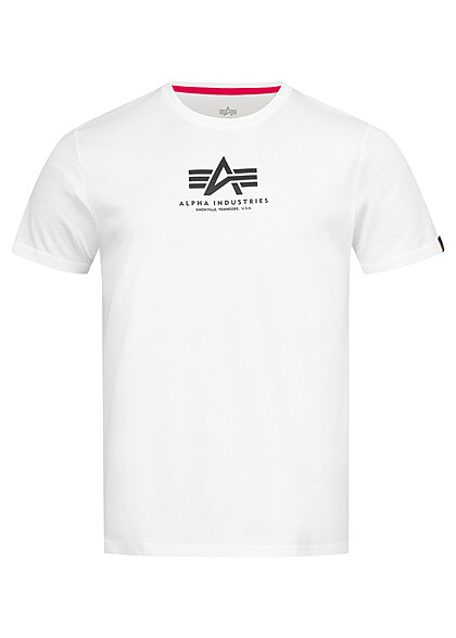 Alpha Industries Heren Basic T-shirt met Logo Print wit - Art.-Nr.: 23030079
