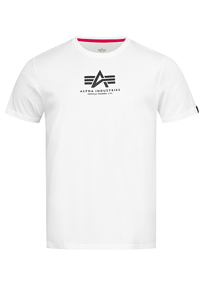 Alpha Industries Heren Basic T-shirt met Logo Print wit - Art.-Nr.: 23030079