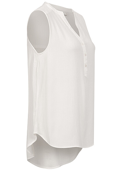 ONLY Damen NOOS Blusen Top mit V-Neck und Knopfleiste cloud dancer weiss