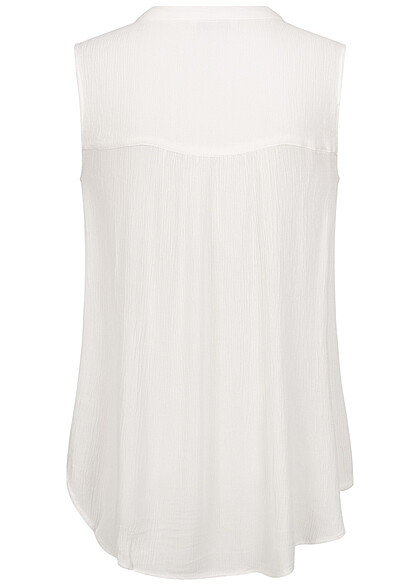 ONLY Damen NOOS Blusen Top mit V-Neck und Knopfleiste cloud dancer weiss