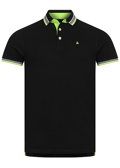 Jack and Jones Heren NOOS Polo Shirt met Contrastkleur zwart - Art.-Nr.: 23030105