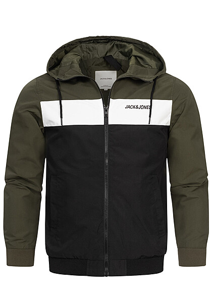 Jack and Jones Heren NOOS Bomberjack met Capuchon en 2 Zakken forest night groen zwart - Art.-Nr.: 23030134