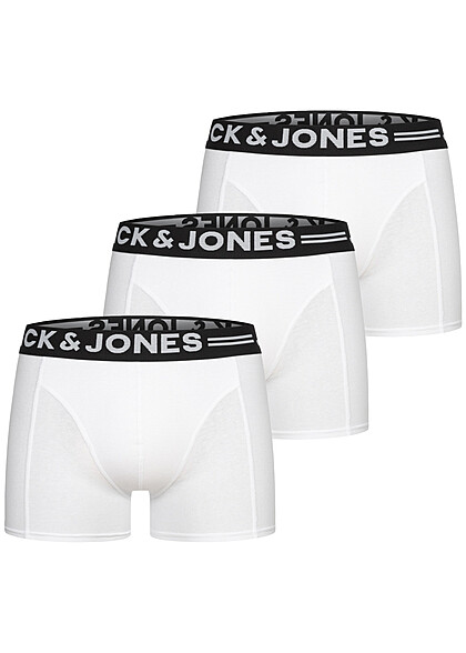 Jack and Jones Heren NOOS 3-Pack Boxershorts met Logo Print wit - Art.-Nr.: 23030139