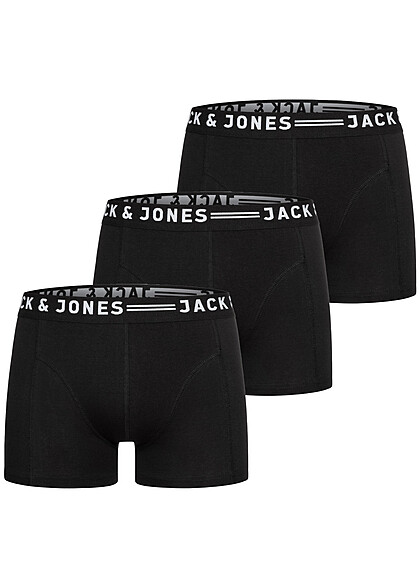 Jack and Jones Heren NOOS 3-Pack Boxershorts met Logo Print zwart wit