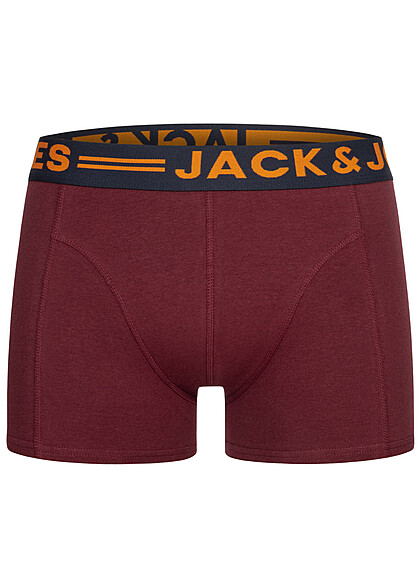 Jack and Jones Heren NOOS 3-Pack Boxershorts met Logo Print burgundy multicolor