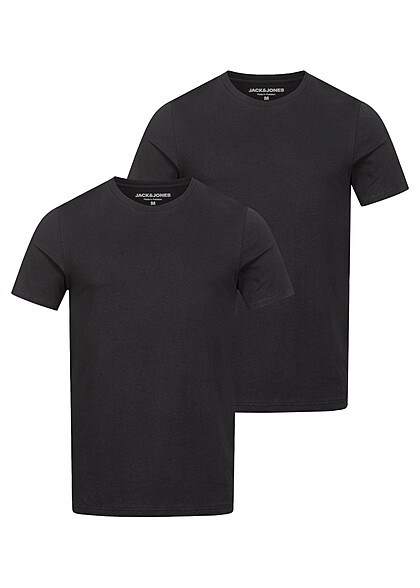 Jack and Jones Herren NOOS 2-Pack Basic T-Shirt schwarz - Art.-Nr.: 23030151