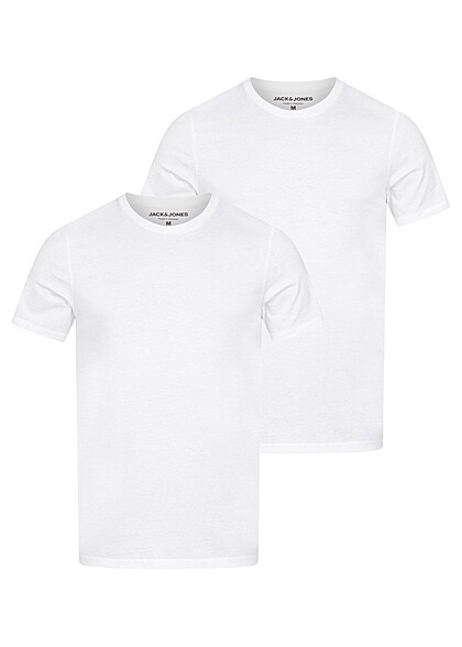 Jack and Jones Heren NOOS 2-Pack Basic T-Shirt wit