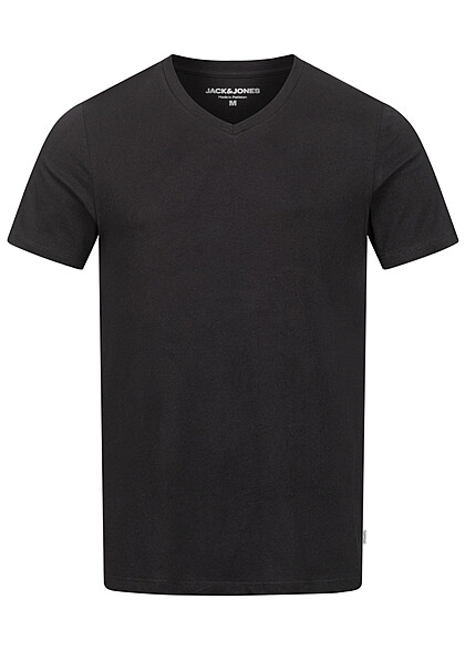 Jack and Jones Heren NOOS 2-Pack Basic V-Hals T-Shirt zwart