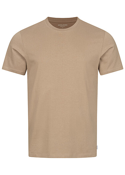 Jack and Jones Heren NOOS Basic T-Shirt met Ronde Hals crockery beige grijs