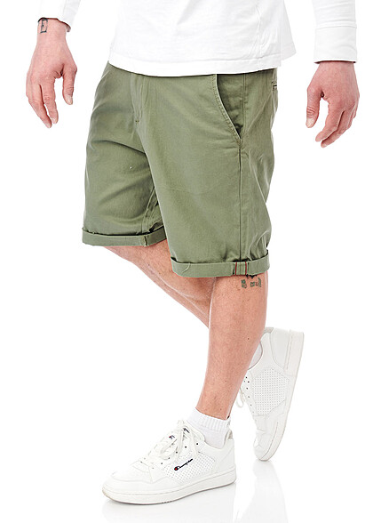 Jack and Jones Heren Slim Fit Chino Shorts met 4 Zakken deep lichen groen