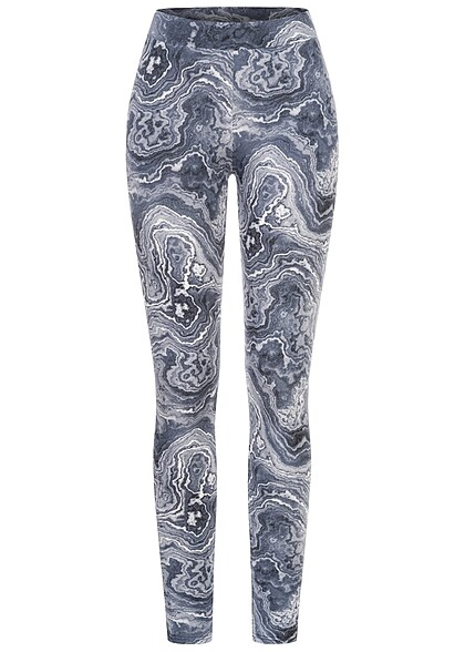 Urban Classics Dames Legging met All Over Oil Print Donkergrijs