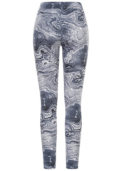 Urban Classics Dames Legging met All Over Oil Print Donkergrijs