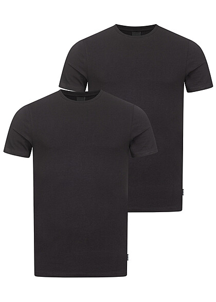 ONLY & SONS Heren NOOS 2-pack T-shirt met ronde hals zwart - Art.-Nr.: 23030234