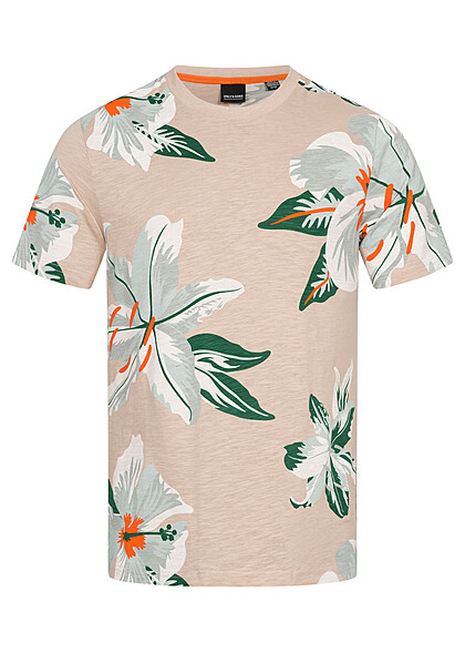 ONLY & SONS Heren NOOS T-Shirt met Blumenprint silver lining multicolor - Art.-Nr.: 23030236